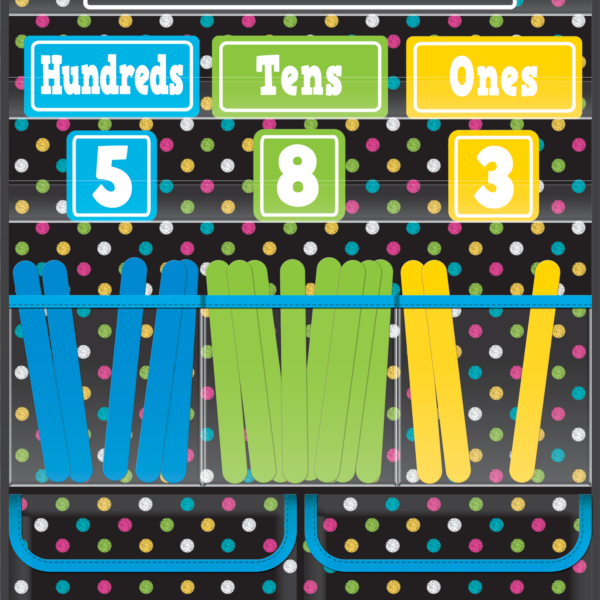 Chalkboard Brights Place Value Pocket Chart