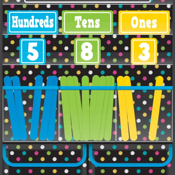 Chalkboard Brights Place Value Pocket Chart