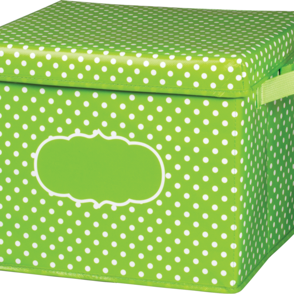 Lime Polka Dots Storage Box