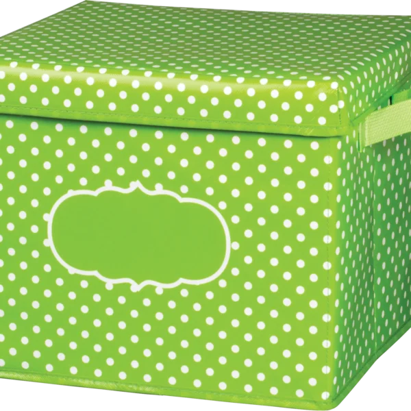 Lime Polka Dots Storage Box