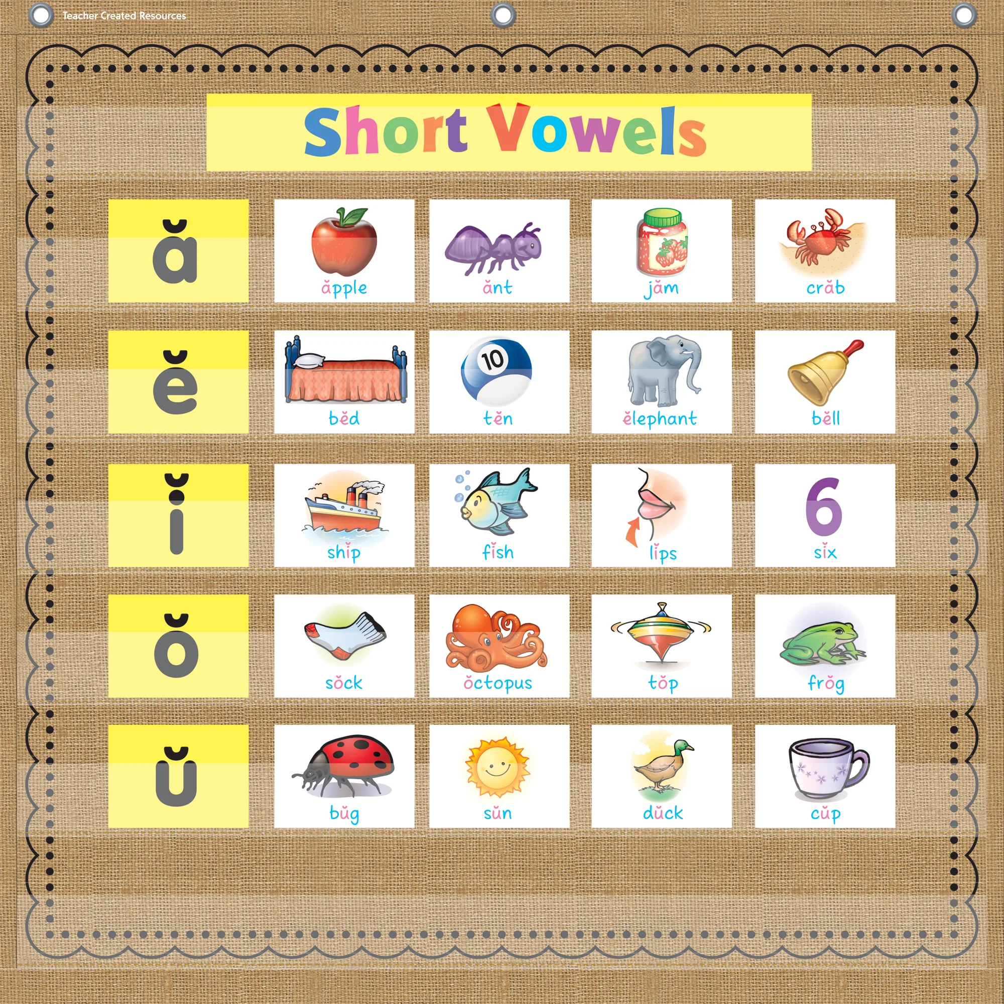 Burlap 7 Pocket Chart (28" x 28") - Image 2