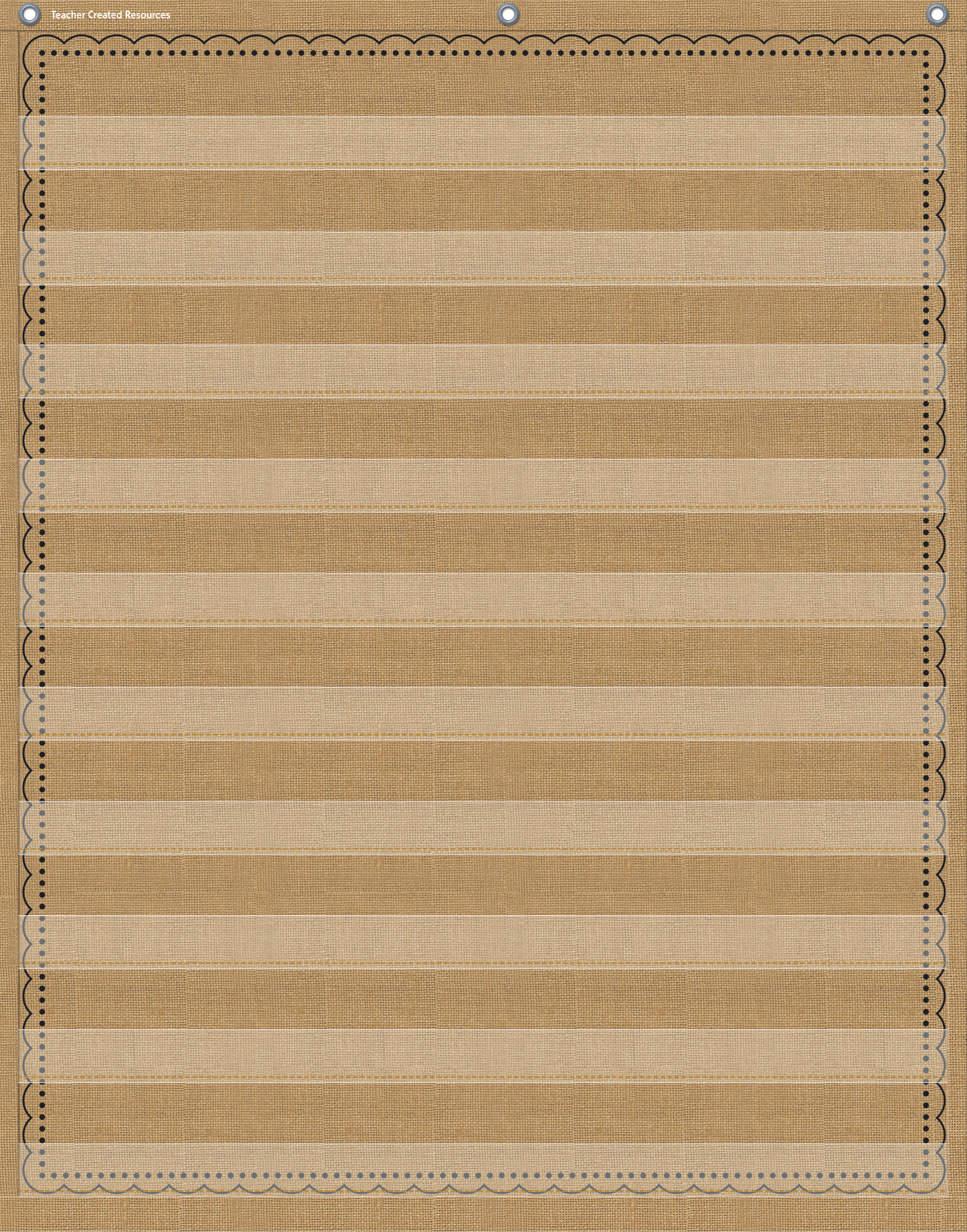 Burlap 10 Pocket Chart (34" x 44")