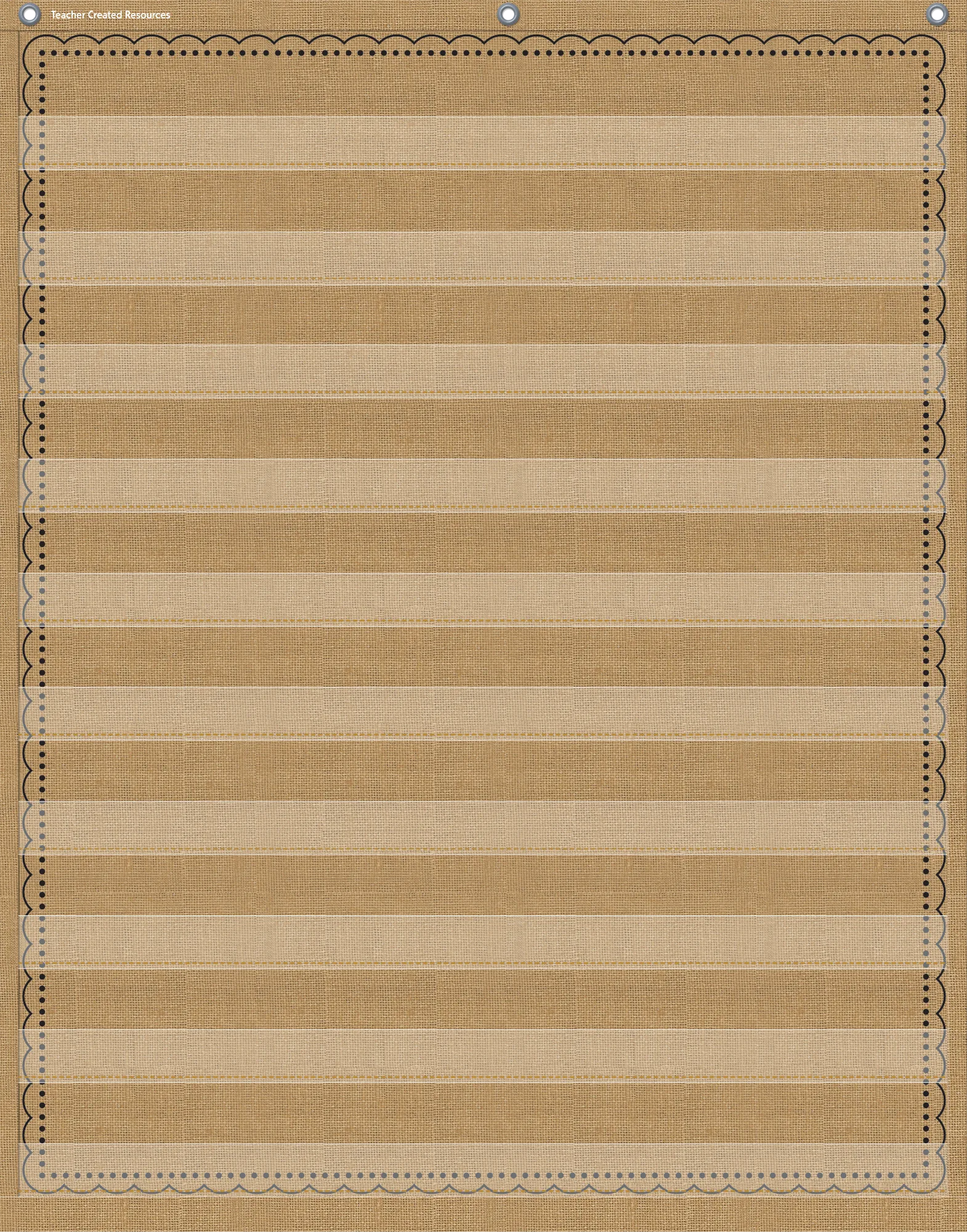 Burlap 10 Pocket Chart (34" x 44")