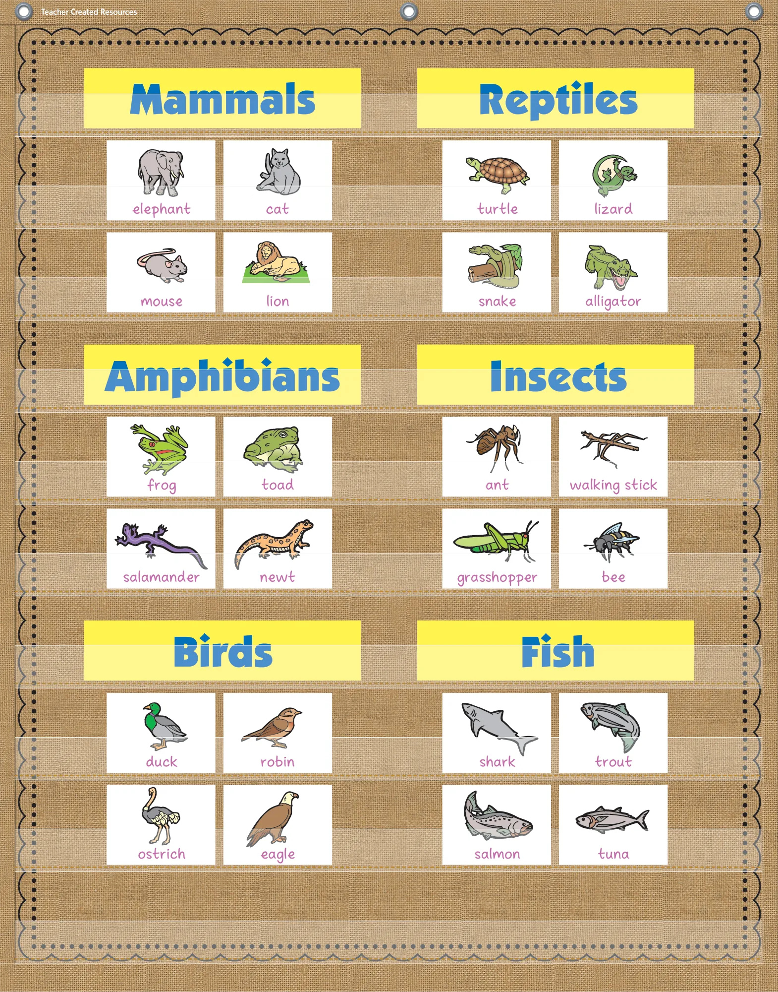 Burlap 10 Pocket Chart (34" x 44") - Image 2