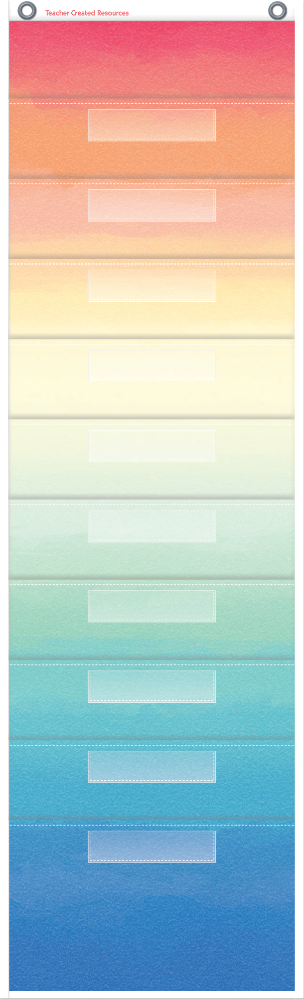 Watercolor 10 Pocket File Storage Pocket Chart (14" x 58")