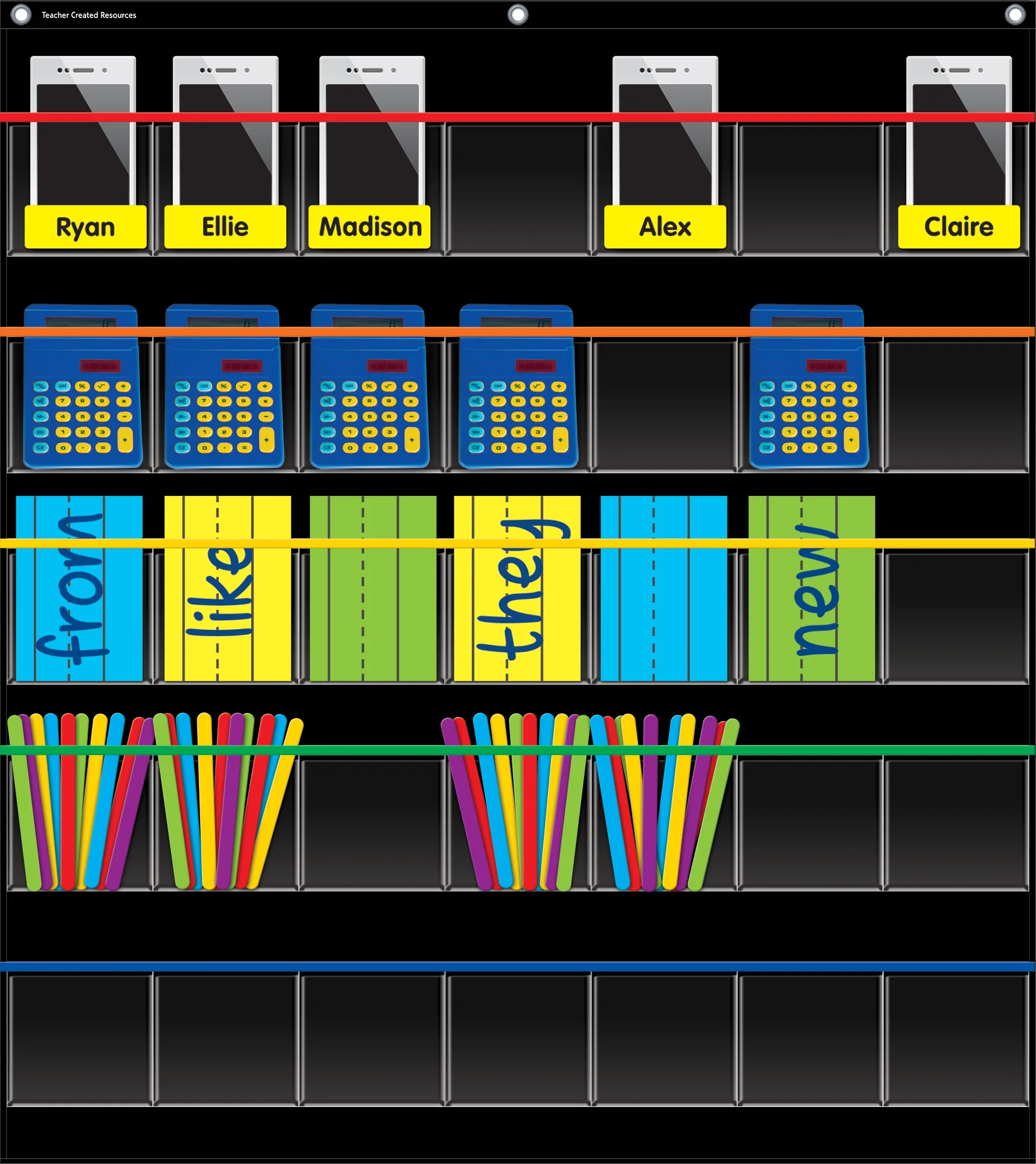 Black Storage Pocket Chart (32-1/2" x 36-1/2") - Image 2