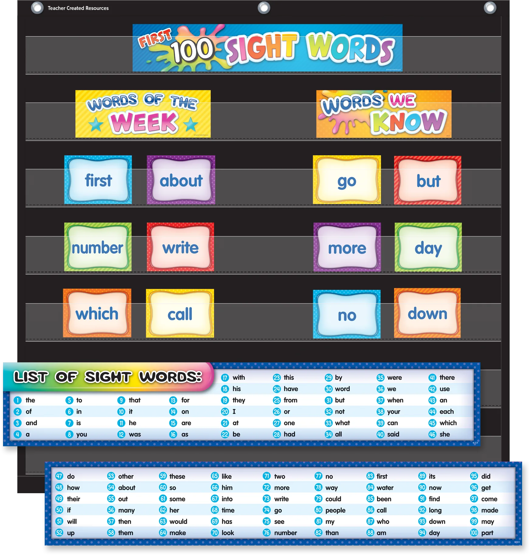 First 100 Sight Words Pocket Chart Cards - Image 2