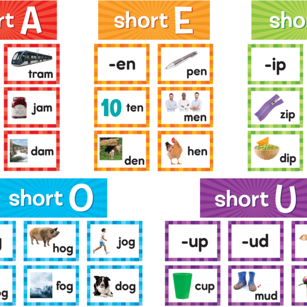 Short Vowels Pocket Chart Cards