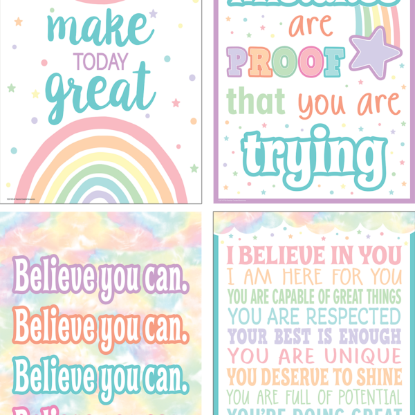 Pastel Pop Positive Poster Set (4)