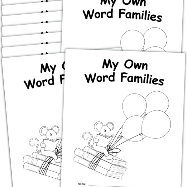 My Own Books: My Word Families Book, 10 Pa