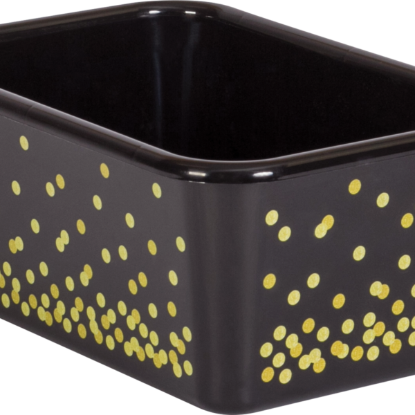 Black Confetti Small Plastic Storage Bin