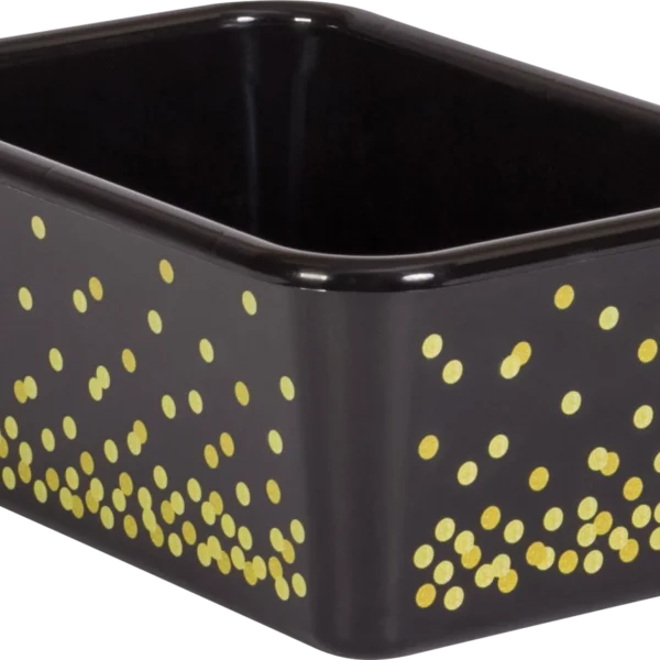 Black Confetti Small Plastic Storage Bin