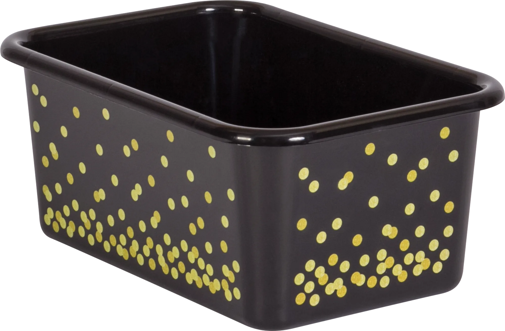 Black Confetti Small Plastic Storage Bin