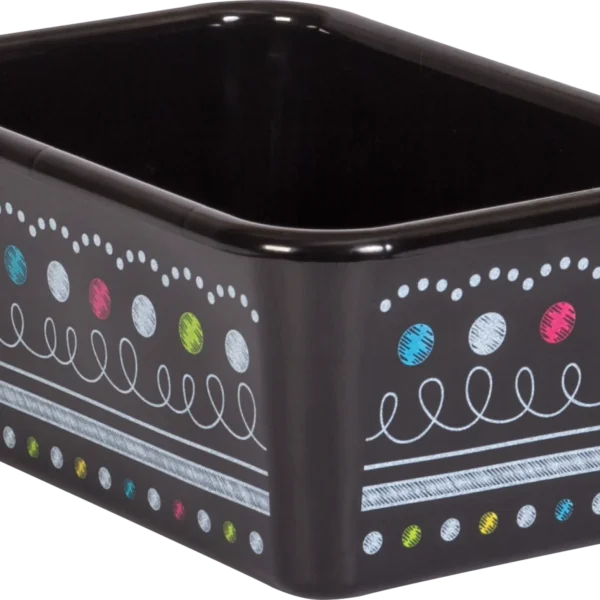 Chalkboard Brights Small Plastic Storage Bin