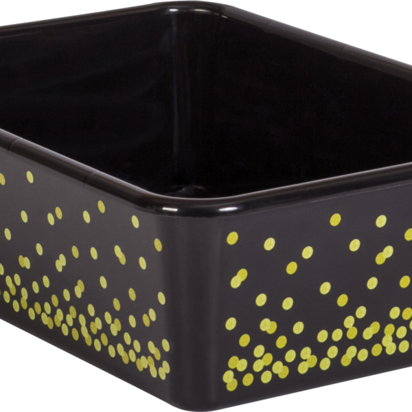 Black Confetti Large Plastic Storage Bin