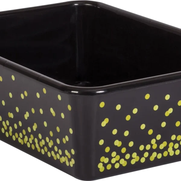 Black Confetti Large Plastic Storage Bin