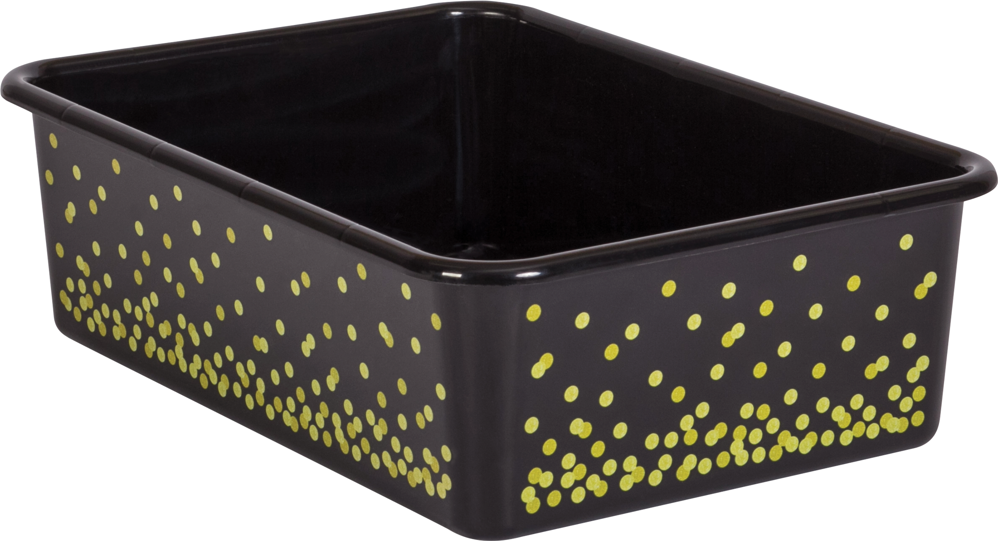 Black Confetti Large Plastic Storage Bin