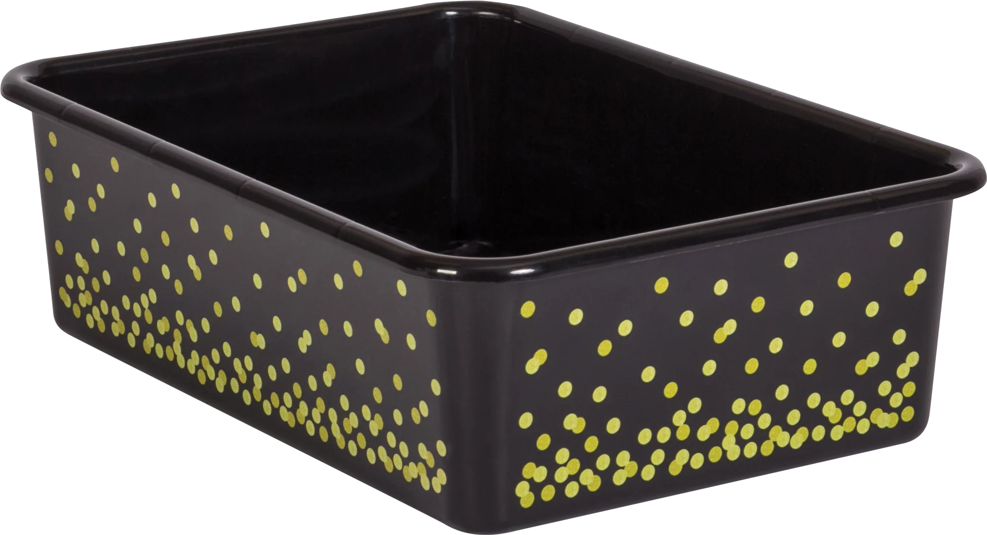 Black Confetti Large Plastic Storage Bin