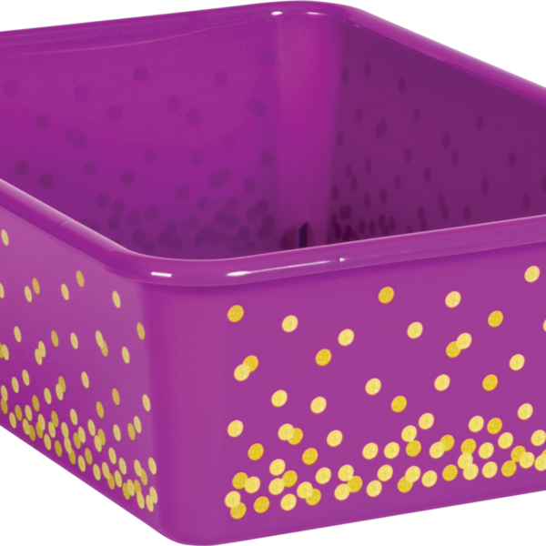 Purple Confetti Large Plastic Storage Bin