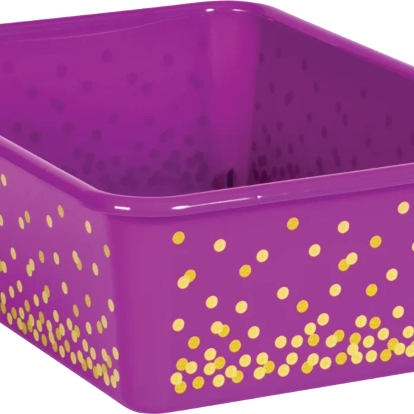 Purple Confetti Large Plastic Storage Bin
