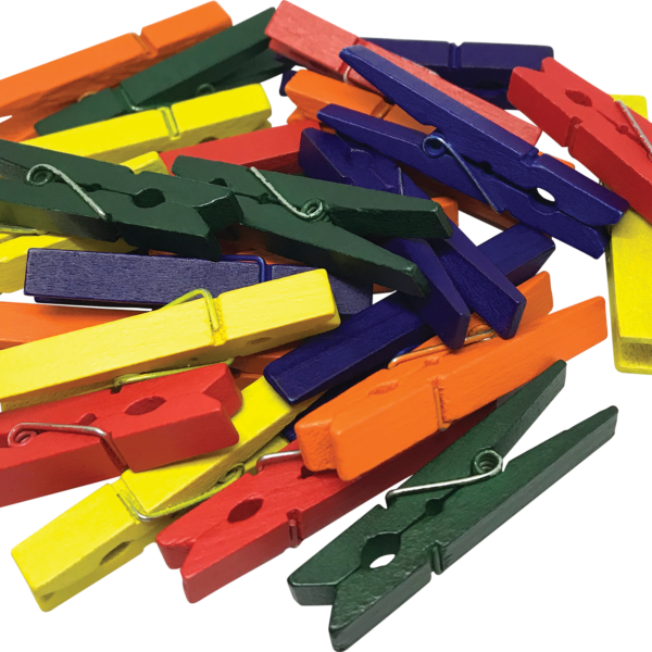 STEM Basics: Medium Multicolor Clothespins - 50 Count