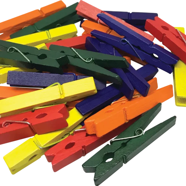 STEM Basics: Medium Multicolor Clothespins - 50 Count
