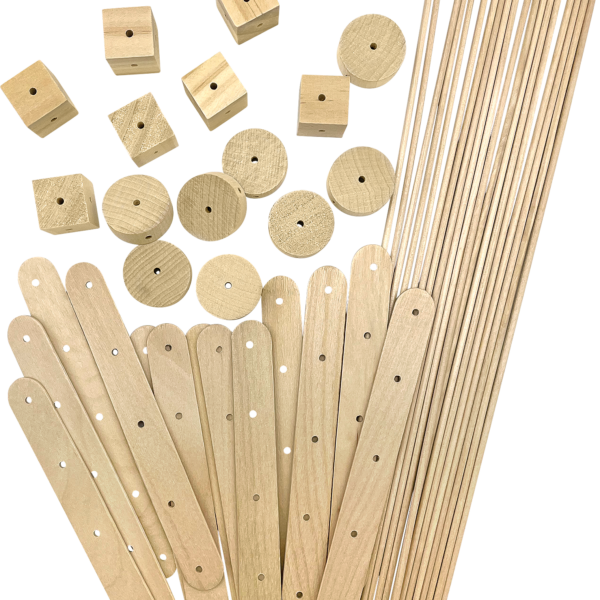 STEM Basics: Wood Construction Kit - 66 count