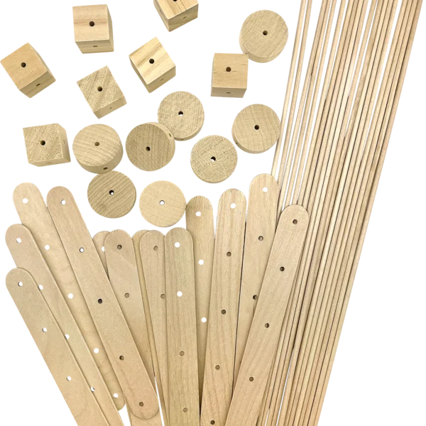 STEM Basics: Wood Construction Kit - 66 count