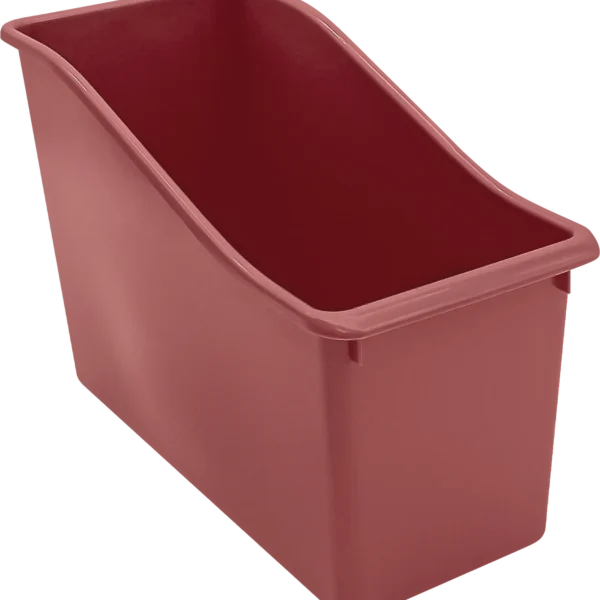Deep Rose Plastic Book Bin