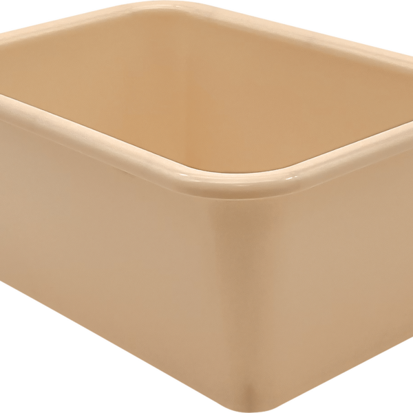 Light Brown Small Plastic Storage Bin