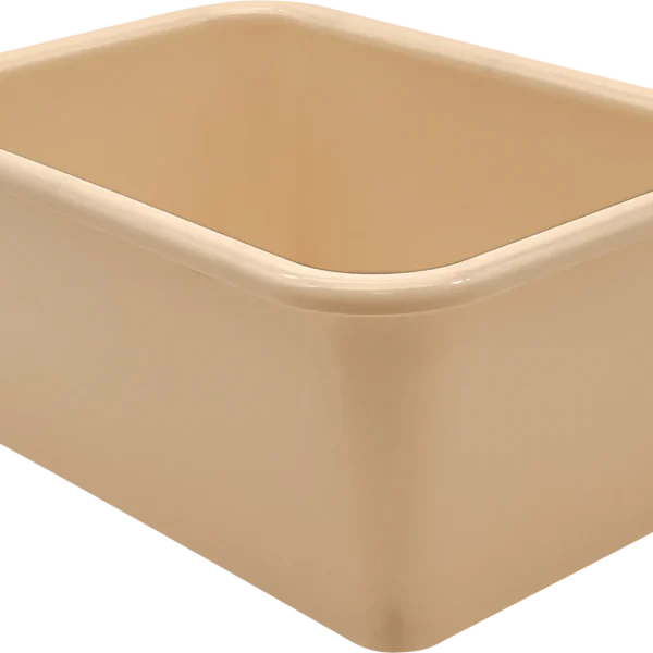 Light Brown Small Plastic Storage Bin