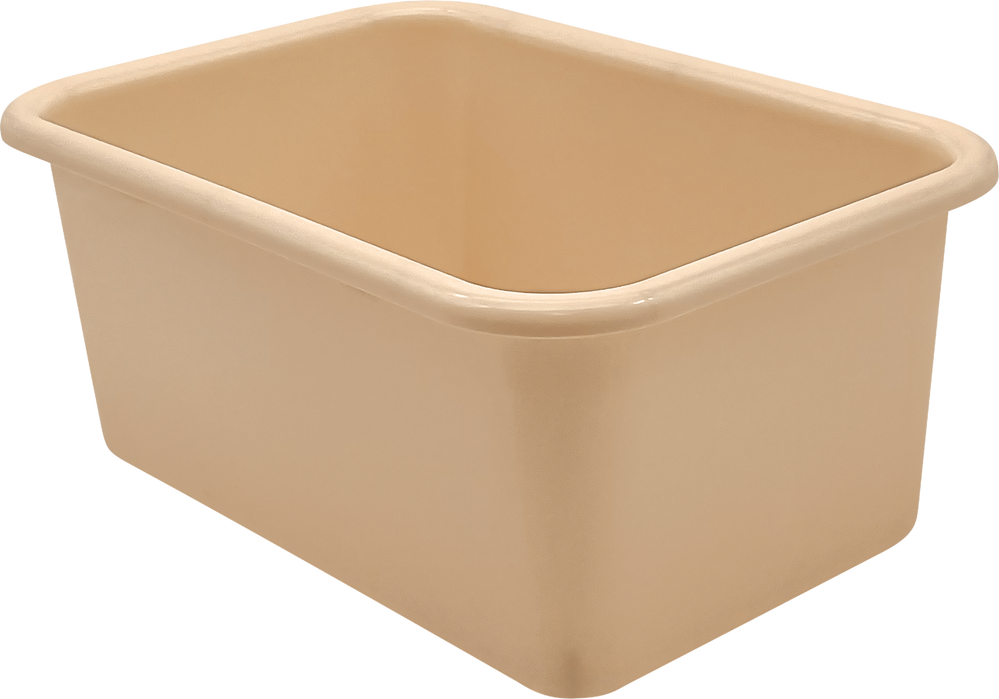 Light Brown Small Plastic Storage Bin