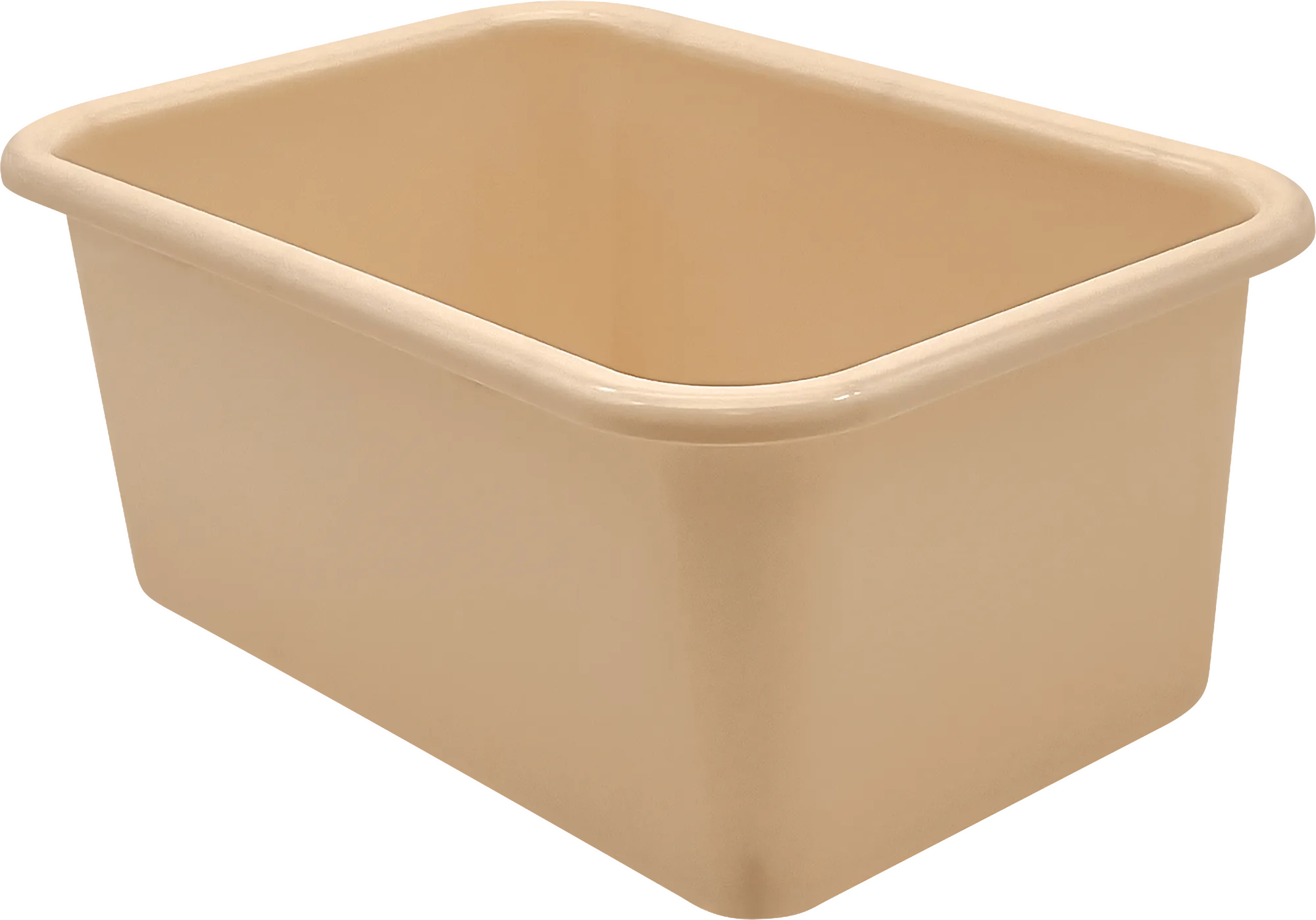 Light Brown Small Plastic Storage Bin