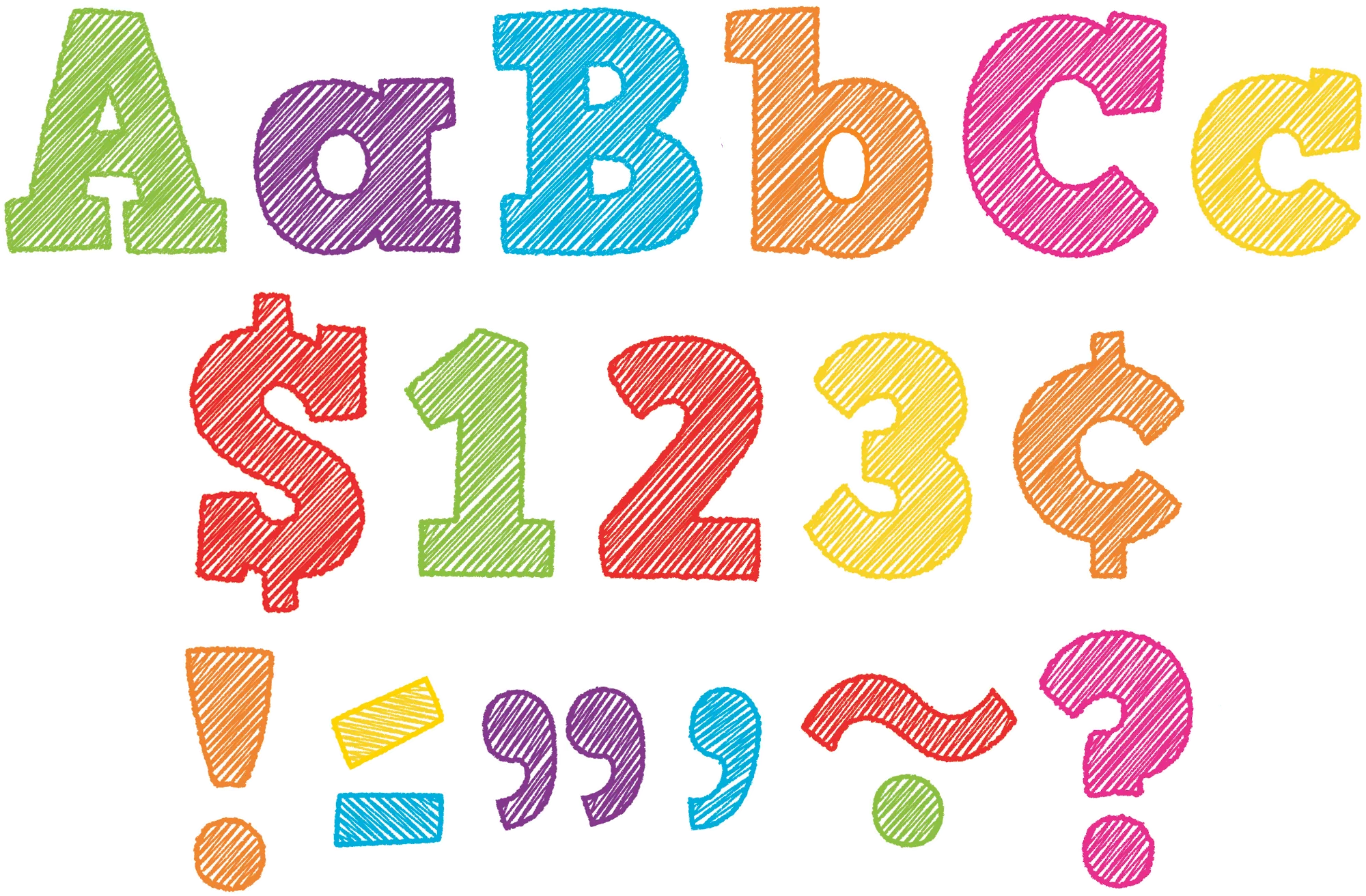 Scribble Bold Block 4" Letters Combo Pack