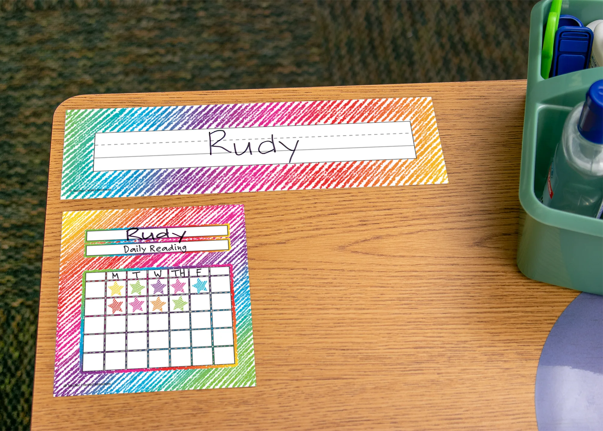 Colorful Scribble Flat Name Plates - Image 2