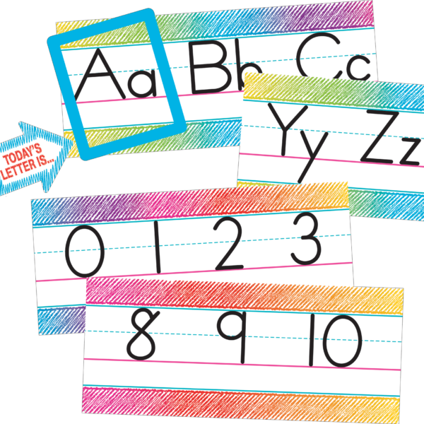 Colorful Scribble Alphabet Line Bulletin Board