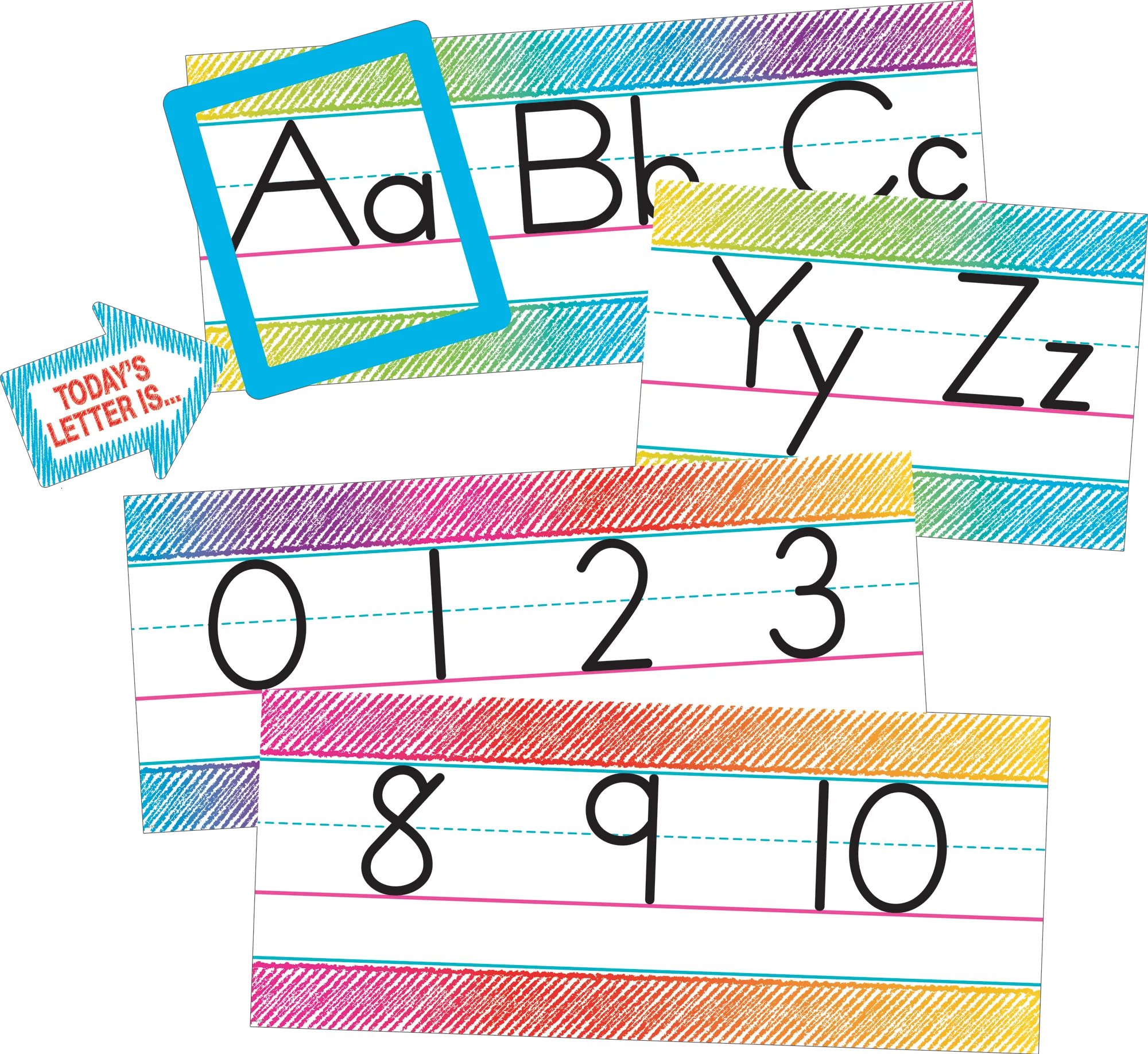 Colorful Scribble Alphabet Line Bulletin Board