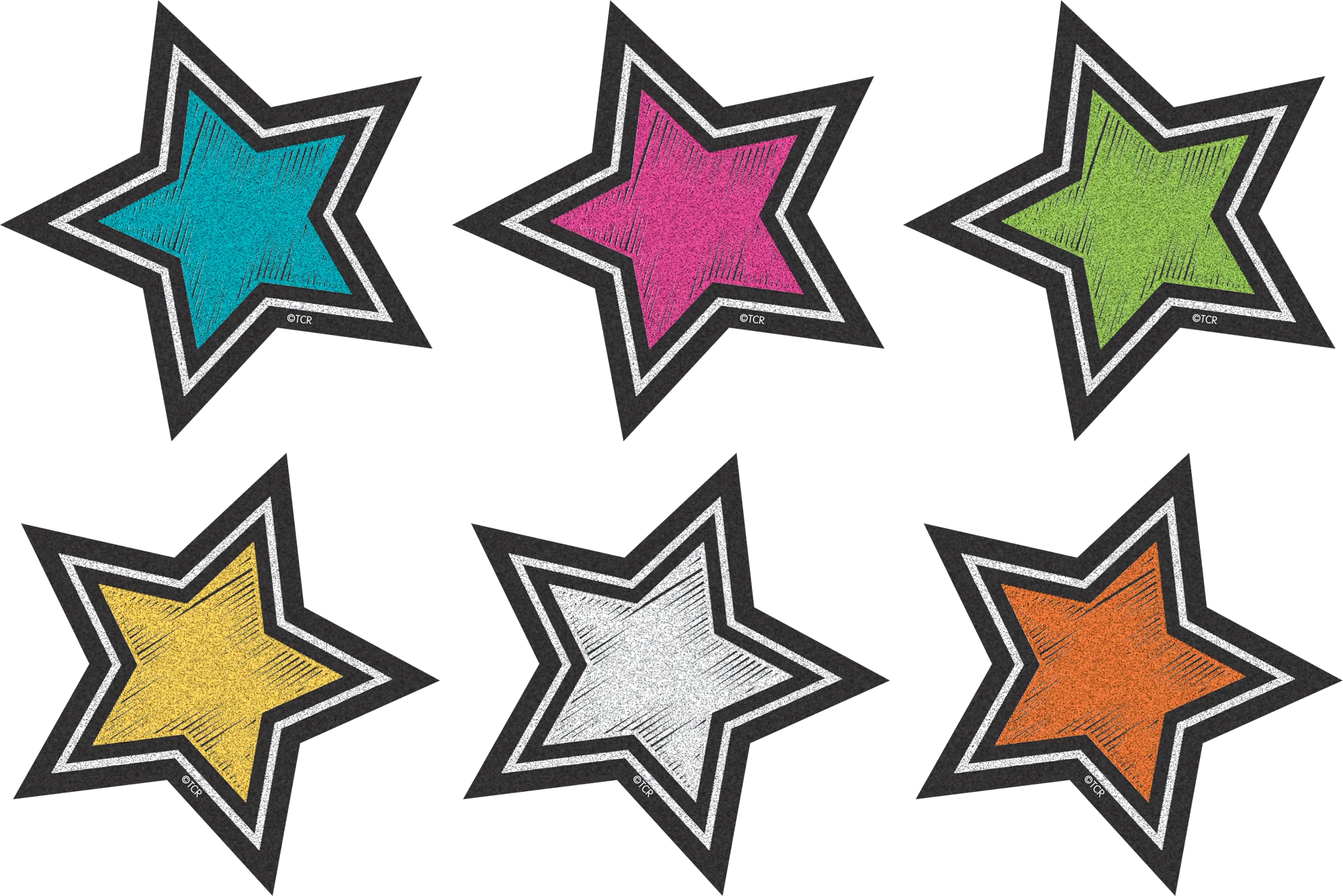 Chalkboard Brights Stars Mini Accents