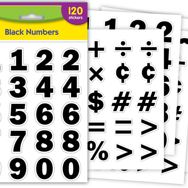 Black Numbers Stickers