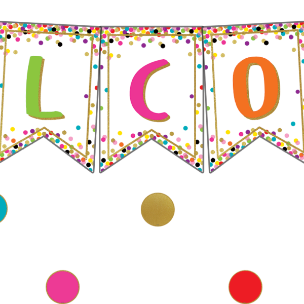 Confetti Pennants Welcome Bulletin Board