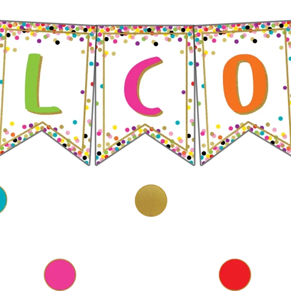 Confetti Pennants Welcome Bulletin Board