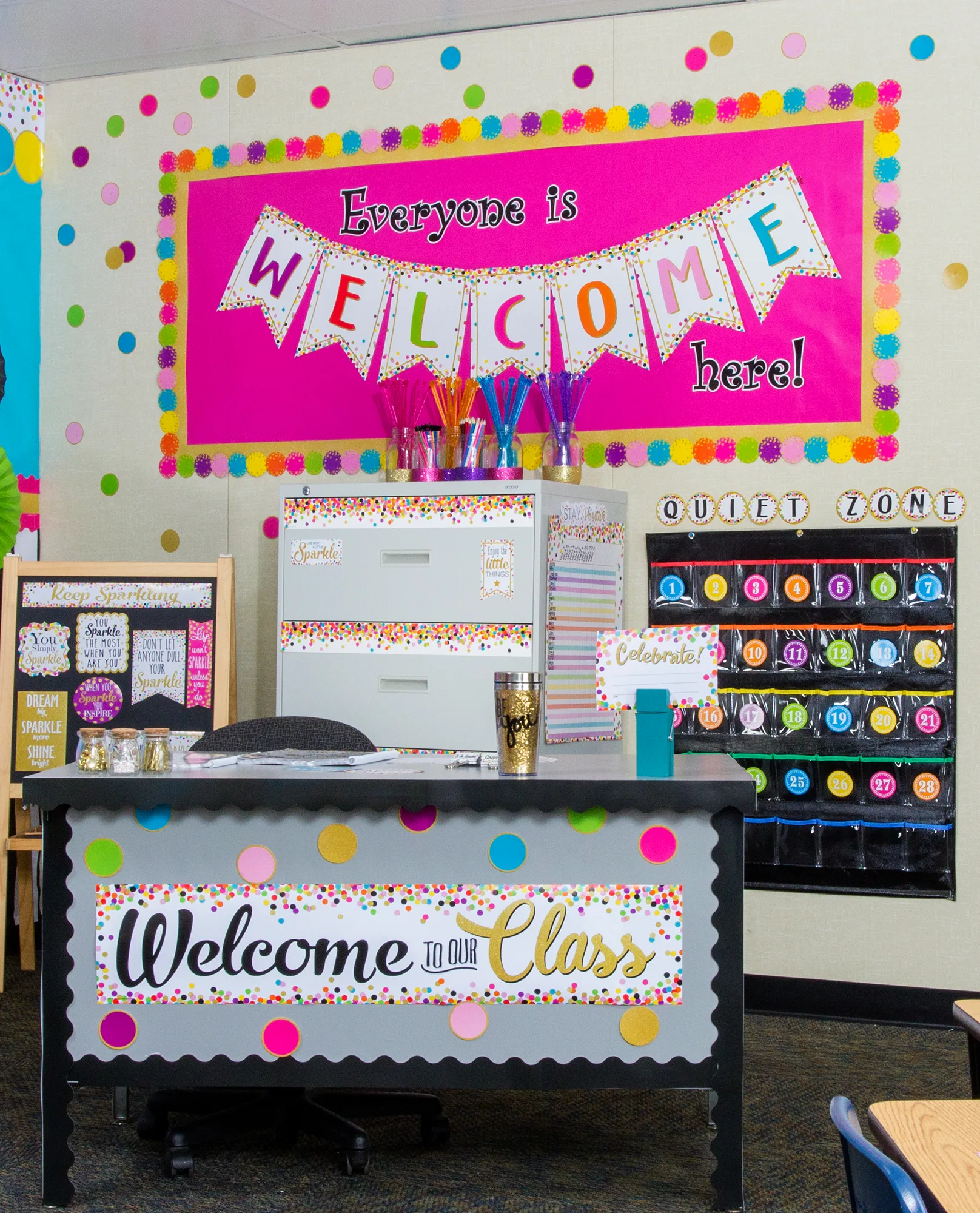 Confetti Pennants Welcome Bulletin Board - Image 2