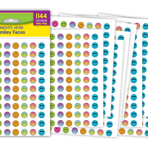 Brights 4Ever Smiley Faces Mini Stickers Valu-Pak