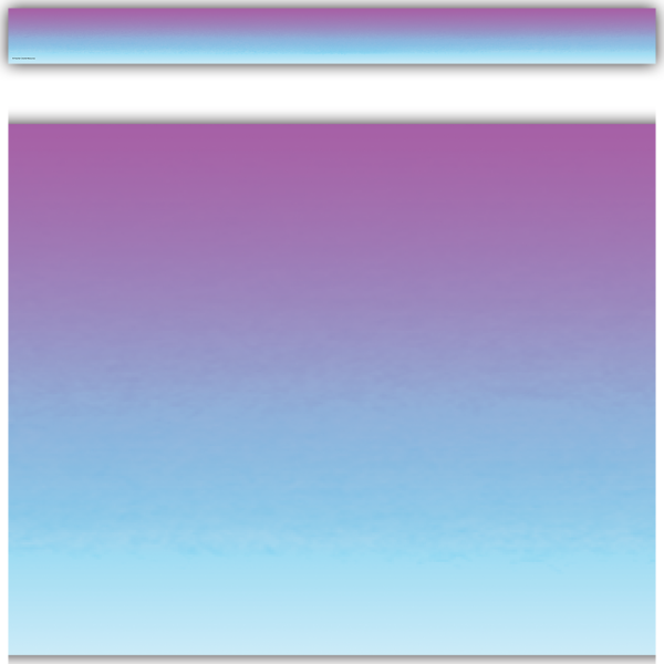 Purple and Blue Color Wash Straight Border Trim