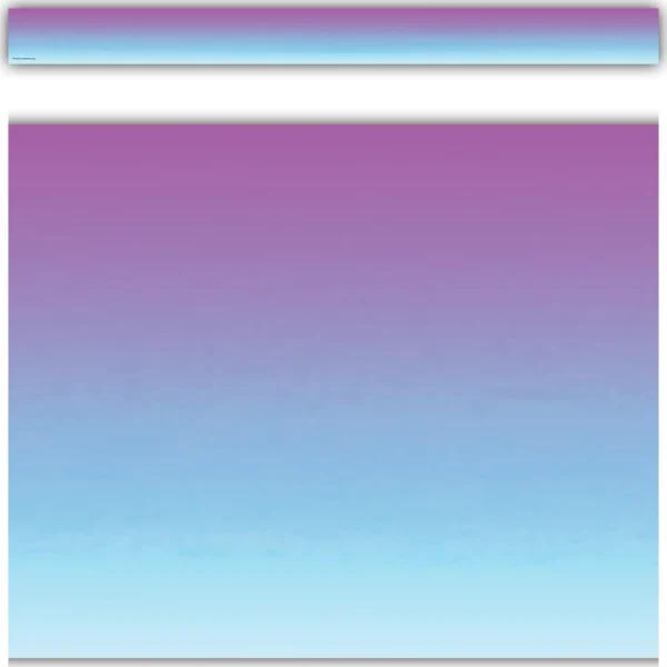 Purple and Blue Color Wash Straight Border Trim