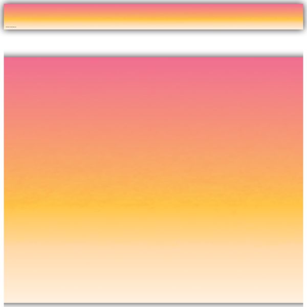 Pink and Orange Color Wash Straight Border Trim