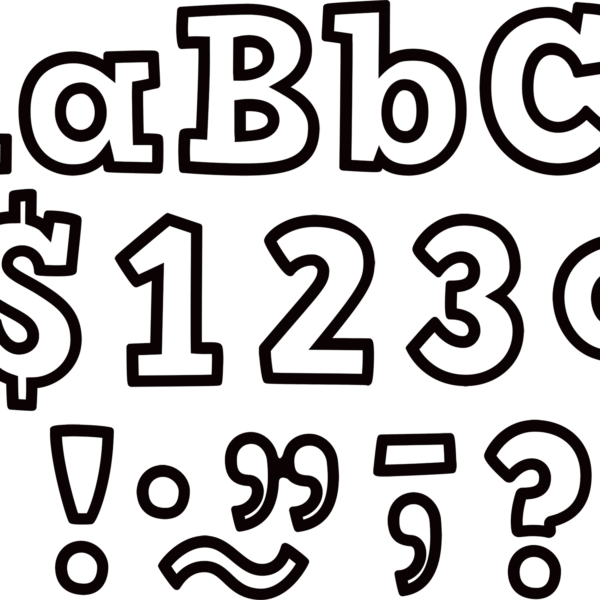 Black & White Bold Block 4" Letters Combo Pack