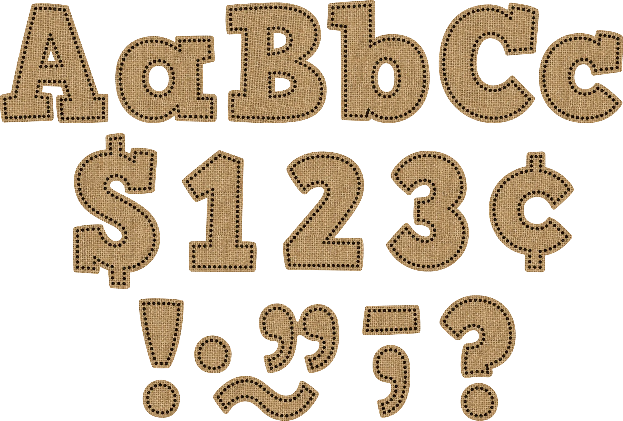 Burlap Bold Block 4" Letters Combo Pack