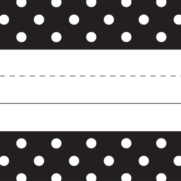 Black Polka Dots Flat Name Plates