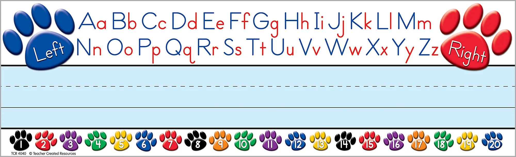 Paw Prints Left/Right Alphabet Flat Name Plates
